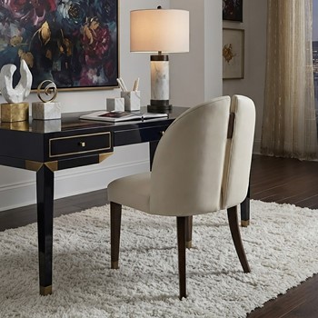Wholesale Nicole Miller Sabine Split Back Dining Chair with Metal Leg Caps