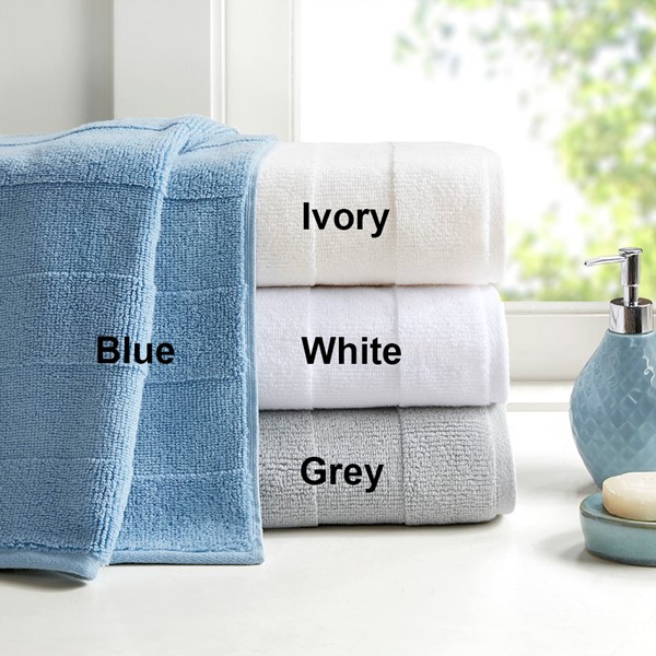 MADISON PARK SIGNATURE Cotton 6 Piece Bath Towel Set with Charcoal  MPS73-454
