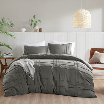 Wholesale Comfort Spaces Walker Soft Washed Pleated Duvet Cover Set