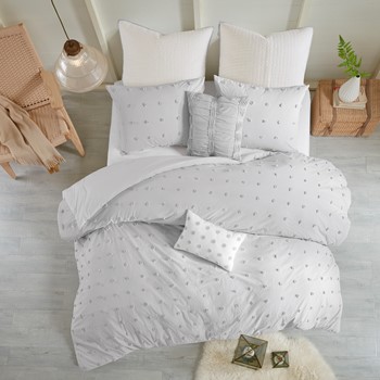 Wholesale Urban Habitat Brooklyn Cotton Jacquard Comforter Set with Euro Shams and Throw Pillows