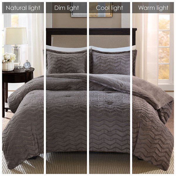 Comfort Spaces 3-Piece Full/Queen Reversible Comforter Sets Microfiber Down  Alternative Bedding Set Aqua/Gray 