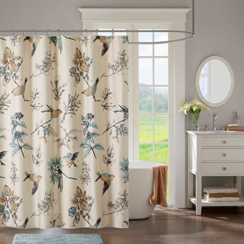 Quincy Printed Cotton Shower Curtain
