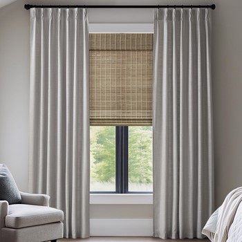 Emery 300gsm poly linen with 7 pinch pleat per pc