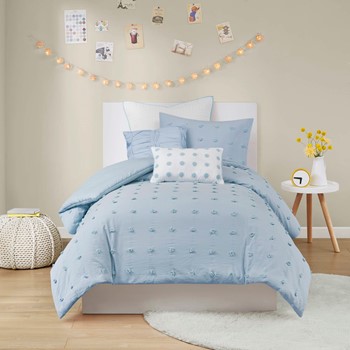 Wholesale Urban Habitat Brooklyn Cotton Jacquard Duvet Cover Set with Euro Shams and Throw Pillows