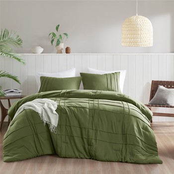 Wholesale Comfort Spaces Walker Soft Washed Pleated Comforter Set