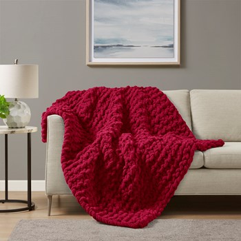 Wholesale Madison Park Chenille Chunky Knit Throw