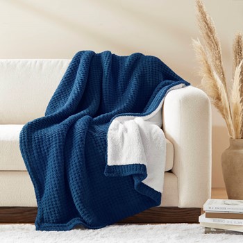 Wholesale Madison Park Rowan Waffle Knit Chenille Throw