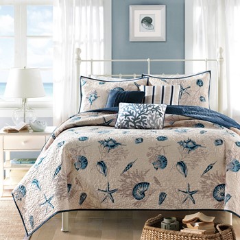 Bayside Brushed Microfiber Quilt Set with Throw Pillows