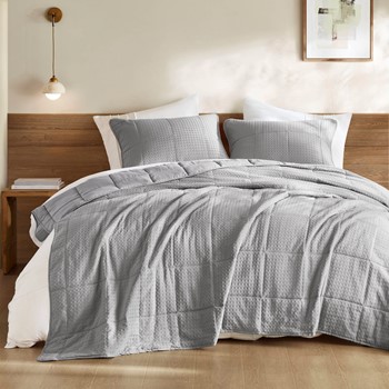 Wholesale Comfort Spaces Aera Waffle Weave Textured Quilt Set