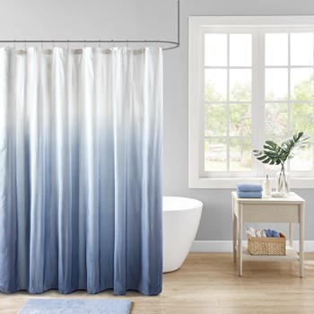Ara Ombre Printed Seersucker Shower Curtain