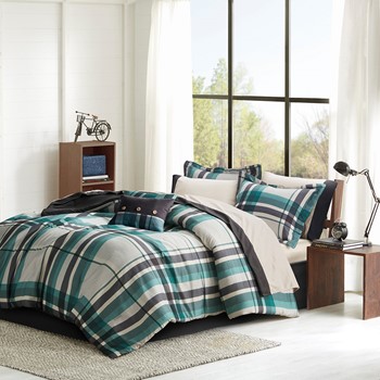 Wholesale Intelligent Design Robbie Plaid Comforter Set with Bed Sheets