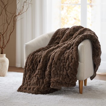 Wholesale Madison Park Ruched Fur Throw
