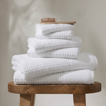 Spa Waffle Cotton Jacquard Bath Towel 6 Piece Set