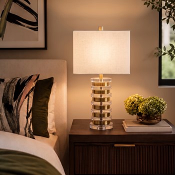Wholesale Nicole Miller Elowen Acrylic Disc Table Lamp