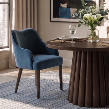 Wholesale Nicole Miller Larkspur Wave Back Velvet Dining Arm Chair