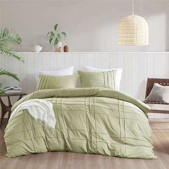 Wholesale Comfort Spaces Walker Soft Washed Pleated Duvet Cover Set