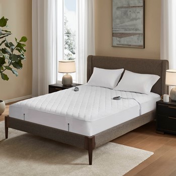 Cotton Deep Pocket Heated Mattress Pad-20 Heat Settings