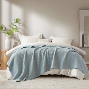 Wholesale Madison Park Waffle Weave Cotton Blanket