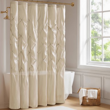 Laurel Tufted Semi-Sheer Shower Curtain