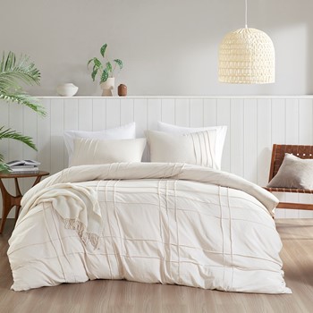 Wholesale Comfort Spaces Walker Soft Washed Pleated Duvet Cover Set