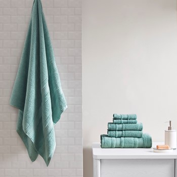 Intelligent Design Lita 6 Piece Cotton Jacquard Towel Set - Orange