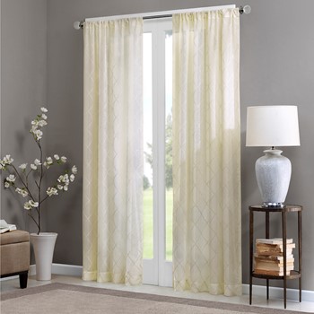 Irina Diamond Sheer Window Curtain Panel