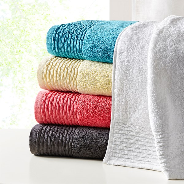 Madison Park Spa Waffle Cotton Jacquard Antimicrobial Bath Towel 6 Piece  Set