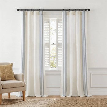 Wholesale Harbor House Blue Morgan 2 window panels with 16 rings