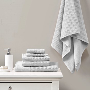 Wholesale Madison Park Spa Waffle Cotton Jacquard Bath Towel 6 Piece Set