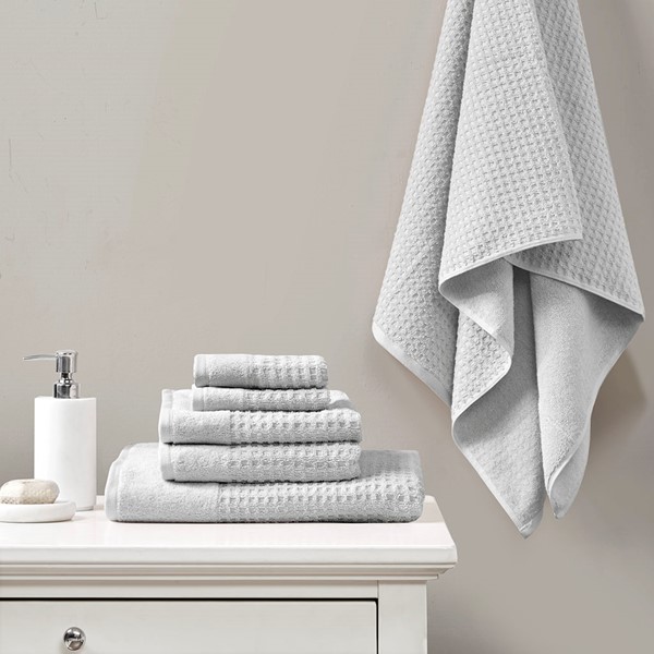 Basics Odor Resistant Textured Bath Towel Set - 6-Pieces