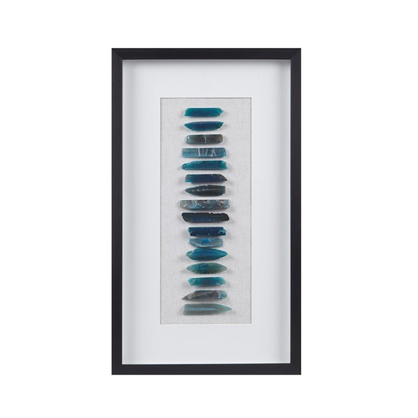 Martha Stewart Cerulean Stones Framed Blue Agate Shadowbox Wall