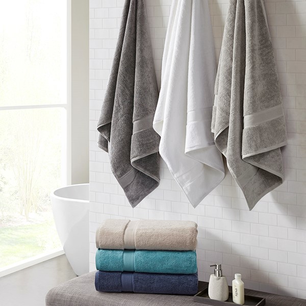 Home Essence 800gsm 6 Piece Solid Print Cotton Towel Set, Gray 