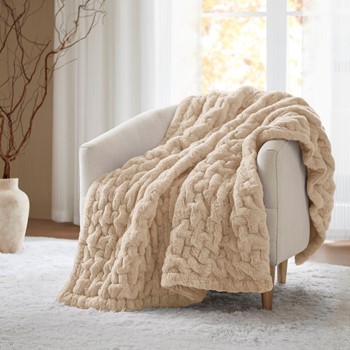 Wholesale Madison Park Ruched Fur Throw