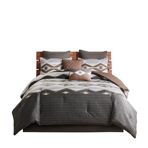 Woolrich Bitter Creek California King Comforter Set in Grey/Brown