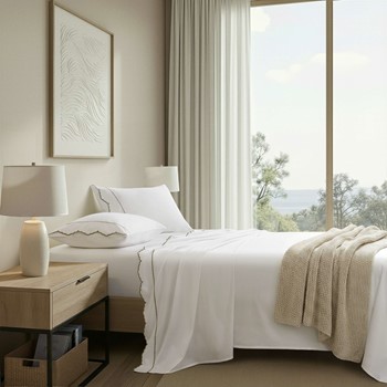 Wholesale Harbor House Brielle Scalloped Edge 4 Piece Cotton Sheet Set