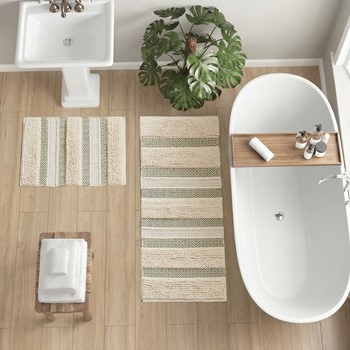 Wholesale INK+IVY Asher Woven Texture Stripe Bath Rug