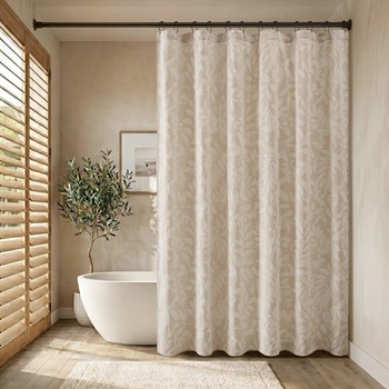 Wholesale Harbor House Blue Harbor House Blue Solace Leaf Cotton Blend Botanical Jacquard Shower Curtain