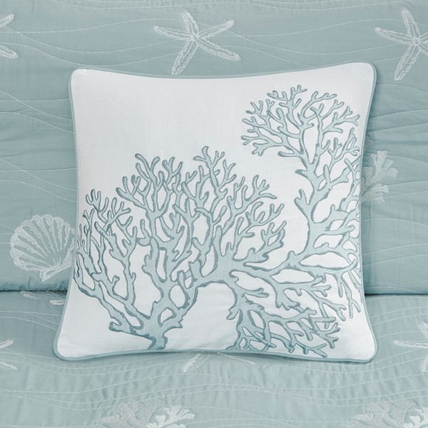 Buy Hamptons 'Threads' 100% Linen Extra Long Cushion - Light Blue