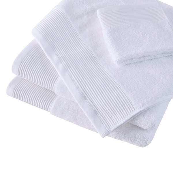 Antimicrobial Organic Cotton Bright White Bath Towels, Set of 6