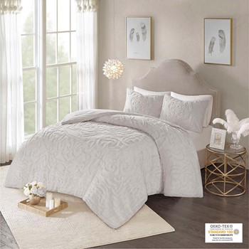 Wholesale Madison Park Laetitia Tufted Cotton Chenille Medallion Comforter Set