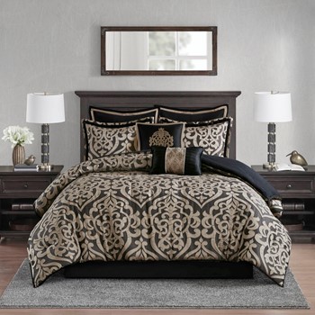 Odette 8 Piece Jacquard Comforter Set