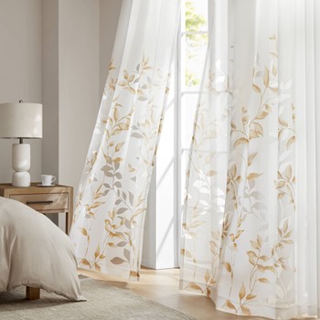 Cecily Burnout Printed Window Curtain Panel