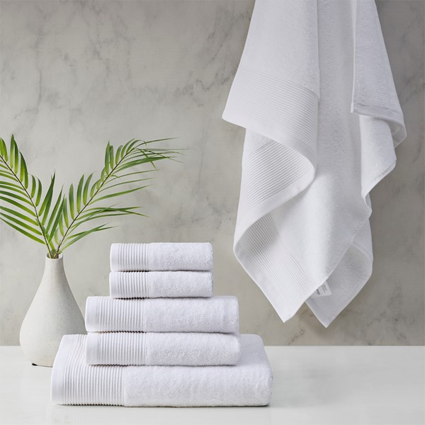 Clorox Antimicrobial Kitchen Towel Set, White/Grey, 2 Piece