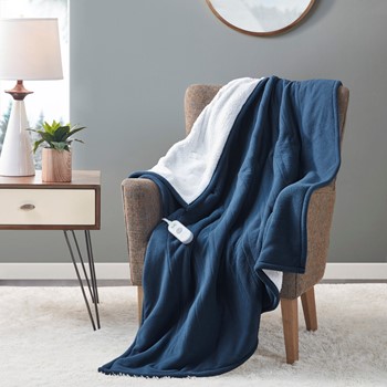 Wholesale Serta Fleece to Sherpa Heated Throw