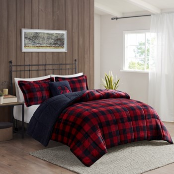 Alton Plush to Sherpa Down Alternative Comforter Set