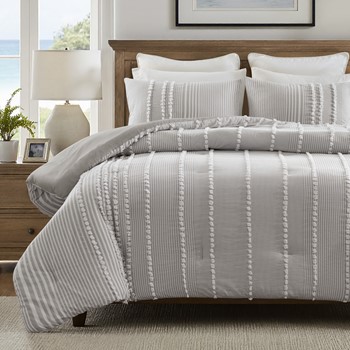 Wholesale Harbor House Blue Anslee 3 Piece Cotton Yarn Dyed Comforter Set