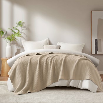 Wholesale Madison Park Waffle Weave Cotton Blanket