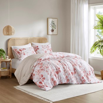 Gabby Reversible Floral Botanical Seersucker Comforter Set