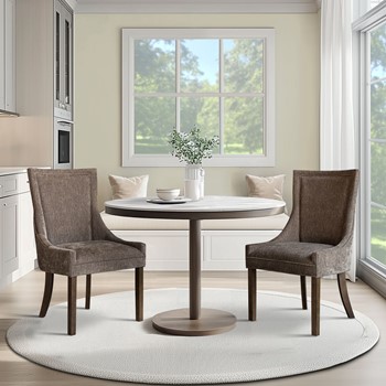 Ultra Upholstered Dining Side Chairs with wood legs (Set of 2)