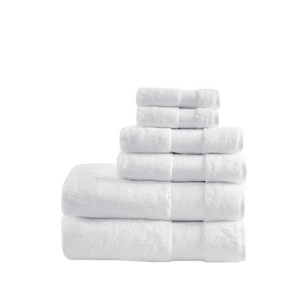 Madison Park Signature Turkish 6 Piece Bath Towel Set in Silver - Olliix  MPS73-316